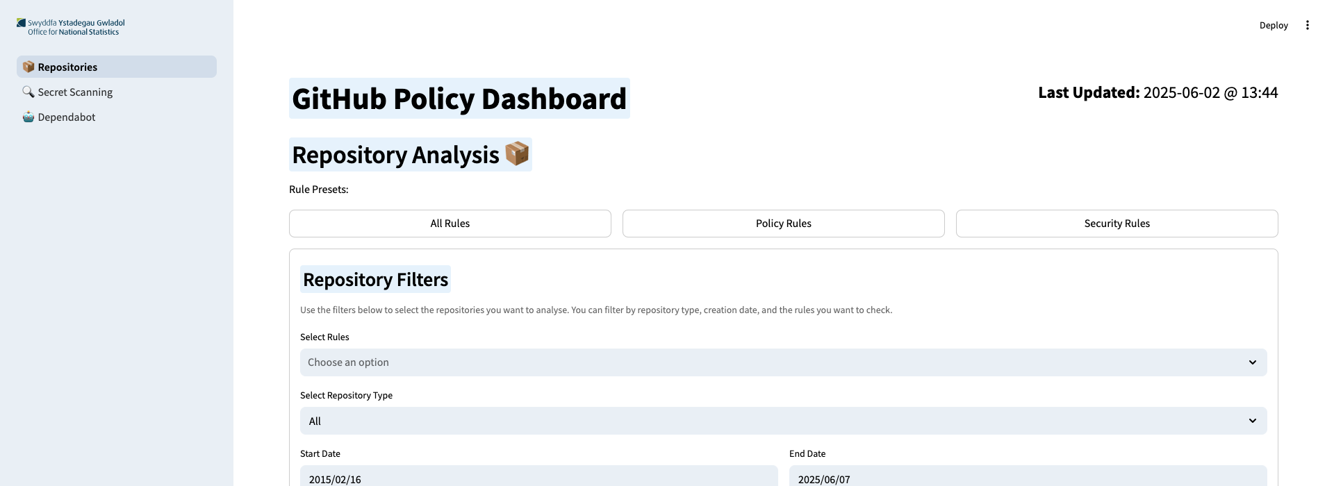 Repository Analysis Screenshot